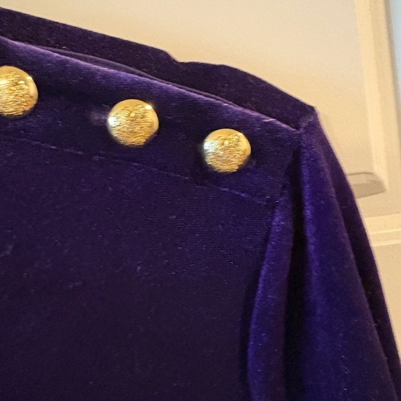 Lauren Ralph Lauren Purple Velvet Military
Tunic Top Shirt Buttons Size Large - Picture 5 of 13